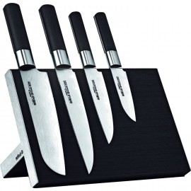 Magnetic Damascus VG-10 Knife Stand 5pc Set - Solicut