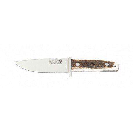 Azero 202061 Cuchillo Caza-Monteria Mango Asta de Ciervo, 13 cms