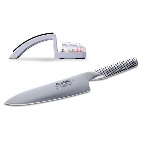 Global G-2220GB Set Couteaux Chef & Aiguisoir