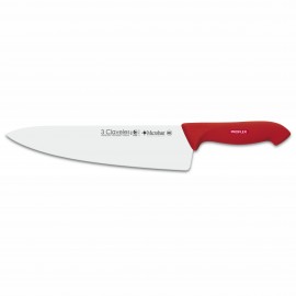3 Claveles 8252 Couteau de Chef 25 cm Manche Rouge