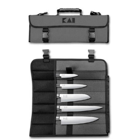 KAI DM-0781EU67 Chef's knife case 8 positions with 5 Wasabi knives