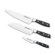 3 Claveles Toledo Set Cuchillos de Cocina (Verduras 9 cm + Santoku 18 cm + Cocinero 20 cm)