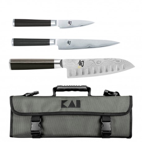 Kai Shun Classic - Maletín de Cocina con 3 Cuchillos Kai