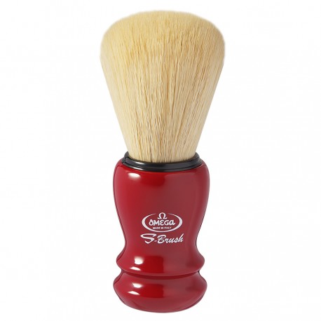 Omega S-Brush S10108 - Pincel de Barbear 100% Sintetica - Vermelho