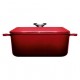 Cacerola Cuadrada de Hierro Fundido Chili Red de 24x24 cm - WOLL Iron 1024CI-010