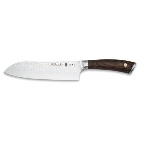 Couteau Santoku forgé 3 Claveles Sakura 17,5 cm - 01018