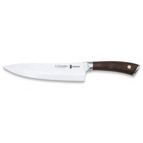 Couteau de chef forgé 3 Claveles Sakura 20 cm - 01019