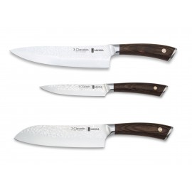 Set de facas 3 Claveles Sakura - Descascado Chef e Santoku
