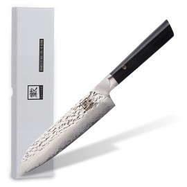 Zayiko Kuro Damascus Santoku Knife 18 cm