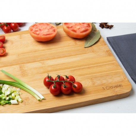 3 Claveles 04666 Cutting Board 40 x 30 x 2 cm BAMBOO