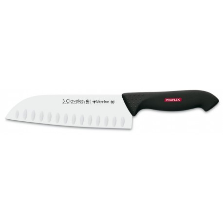 3 Claveles 8295 Couteaux Santoku Avoc Alveoles, 18 cm Proflex