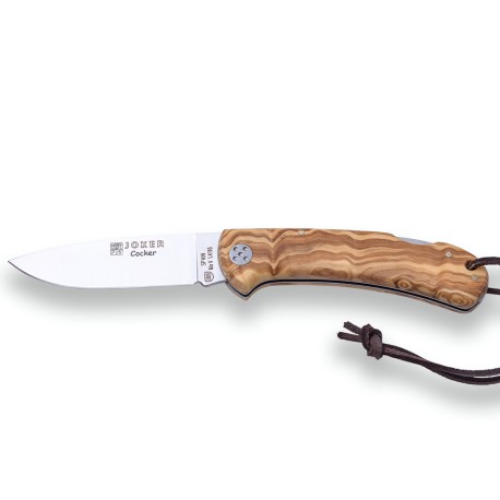 Joker Cocker couteau de poche bushcraft en bois d'olivier - NO134