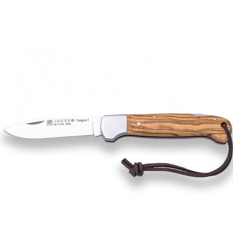 Couteau de chasse Joker Kangourou I en bois d'Olivier et Virole Inox - NO137