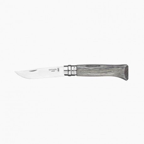 Opinel Grey Laminated Birch Knife Nº 8