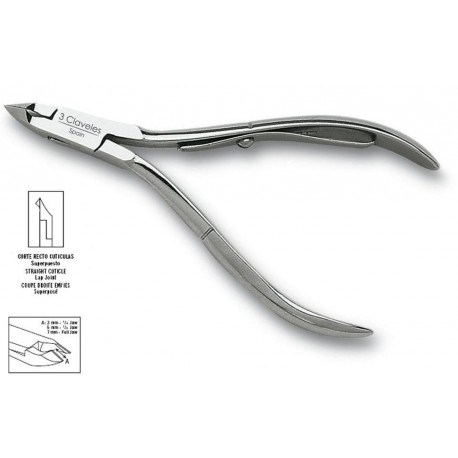 Cuticle Nipper Nickel 10 cms - Jaw 3,5,7mm - 3 Claveles