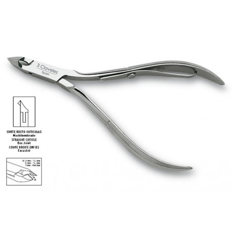 Cuticle Nipper Nickel 10cms - Jaw 3-5-7mm Lap Joint - 3 Claveles